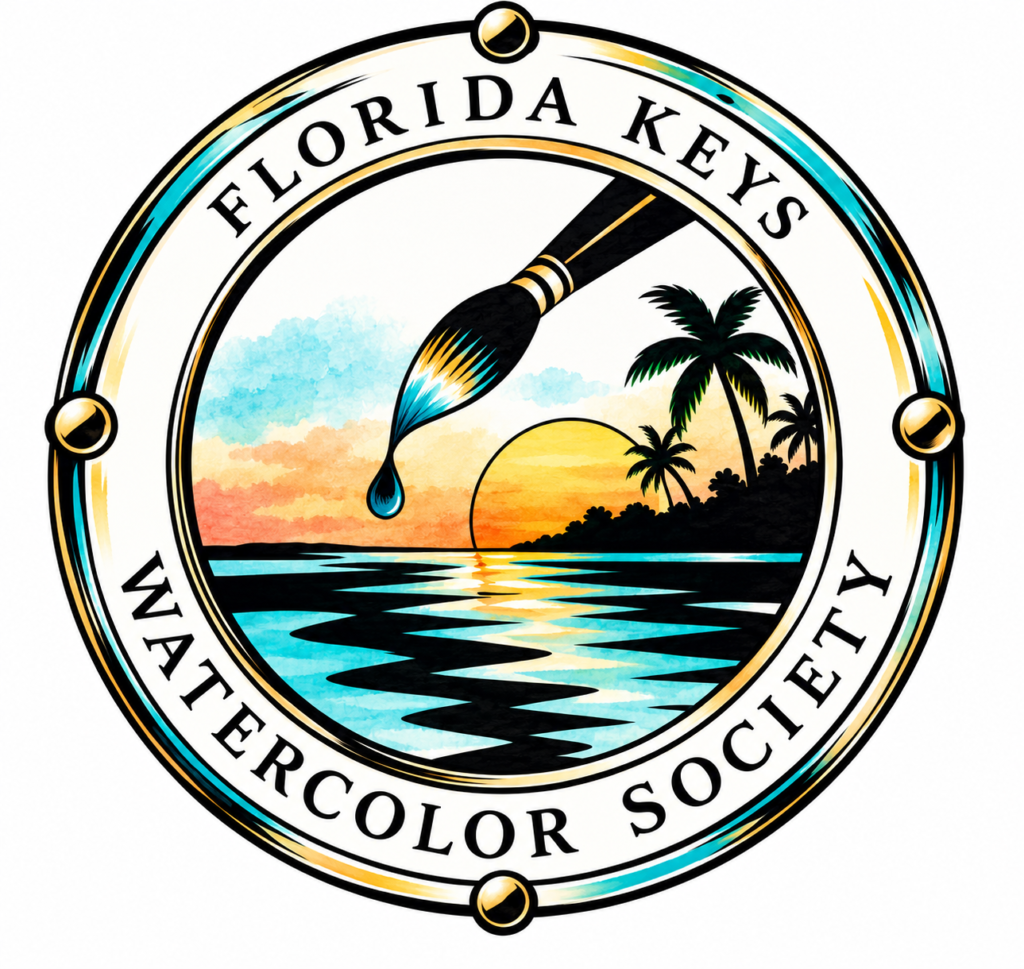 Florida Keys Watercolor Sunset Emblem